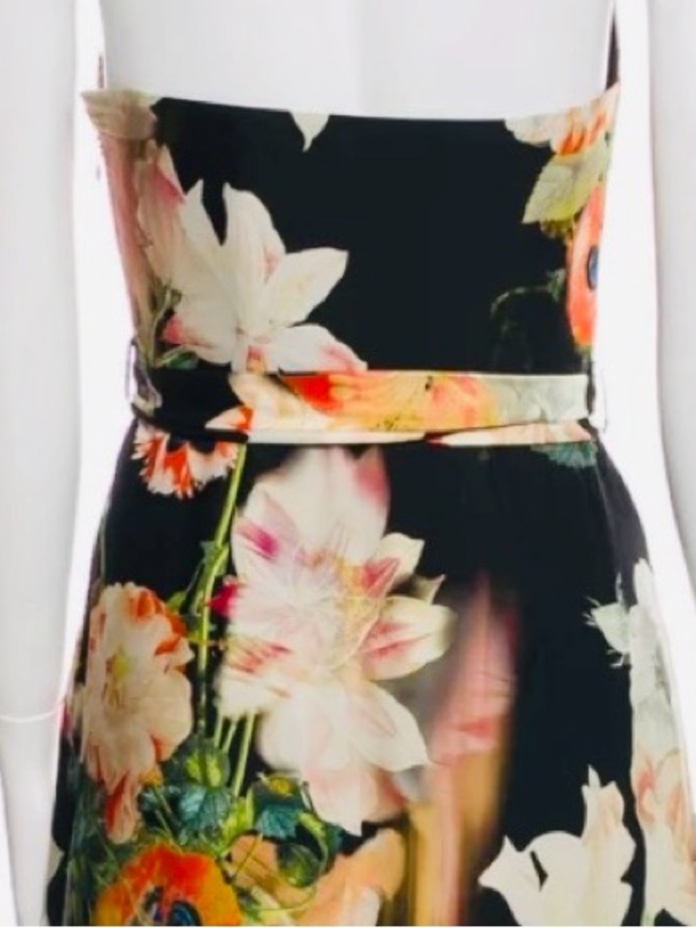 Ted Baker London Botanical Garden Strapless Gown Yellow Hem Detail Size 0 - Picture 9 of 12